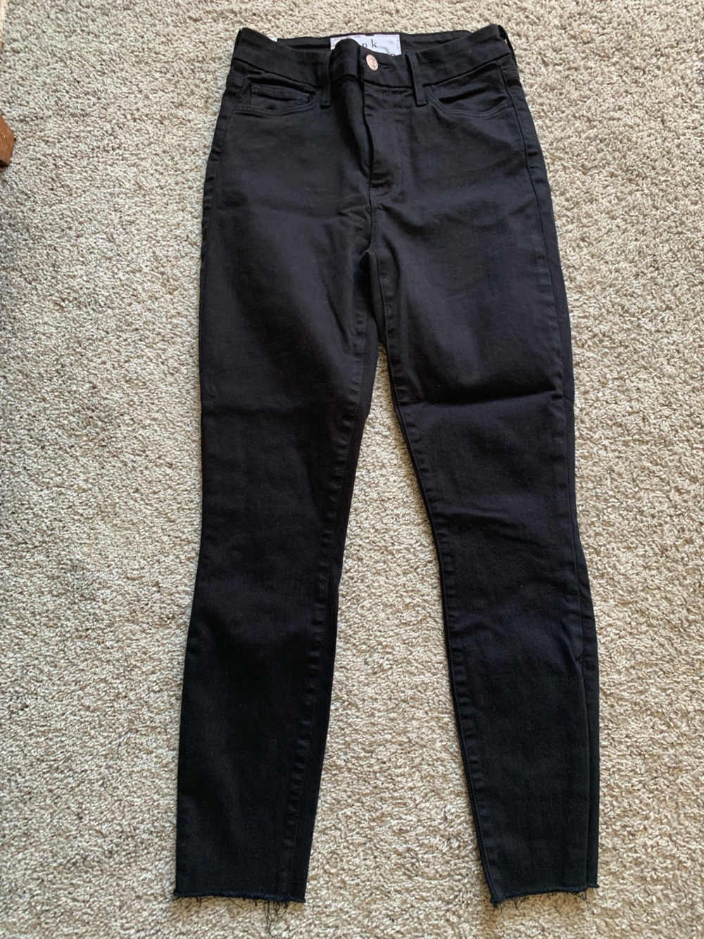 Frank And Eileen Women's Sligo Jeans Black Raw Hem Sz 25 Minimalist Contemporary
